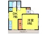 パ－クウエスト豊中 1DKの間取り