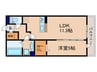 フリーデSTA 1LDKの間取り