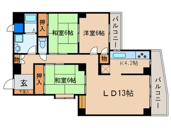 間取図 ｲﾝﾍﾟﾘｱﾙﾊﾟﾚｽ ﾘﾊﾞ-ｻｲﾄﾞ