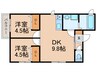 EVER LIFE西明石 2DKの間取り