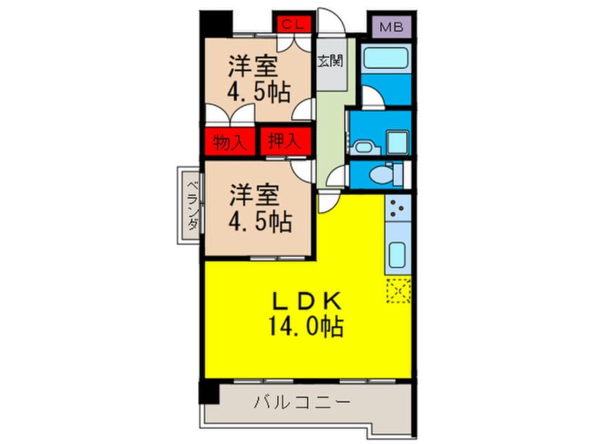 間取図 コ－ポグリ－ン弍番館