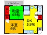 細川ハイツＢ 2DKの間取り