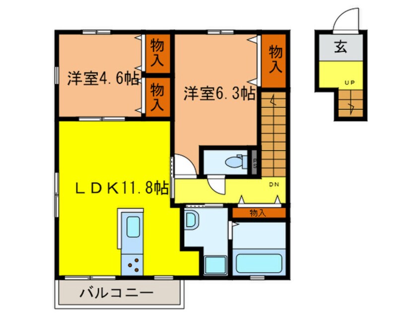 間取図 アット　グレーヌ