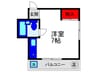 マドレハイツ 1Rの間取り