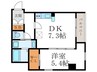 BROAD七条河原町RESIDENCE 1DKの間取り