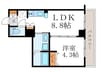 BROAD七条河原町RESIDENCE 1LDKの間取り