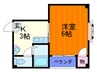 アンビエント三箇 1Kの間取り