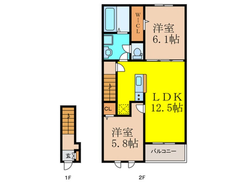間取図 仮)リバーサイドＷＨ