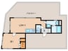 AURUM KOBE 1LDKの間取り