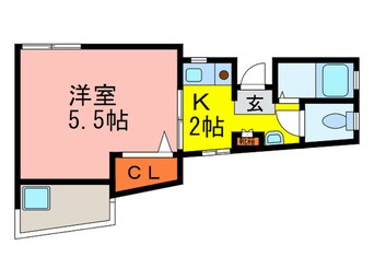 間取図 花屋敷平屋ワンル－ム