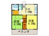 堂山グリーンハイツ 2DKの間取り