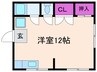 ムトウマンション 1Rの間取り