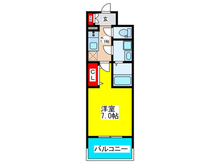 間取図 ｴｽﾌﾟﾚｲｽ大阪城ｻｳｽｺﾝﾌｫｰﾄ(807)