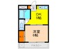 服部マンション 1DKの間取り
