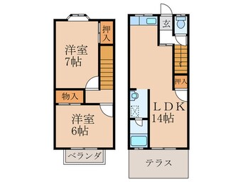 間取図 かぎやハイツ・ニシムラ