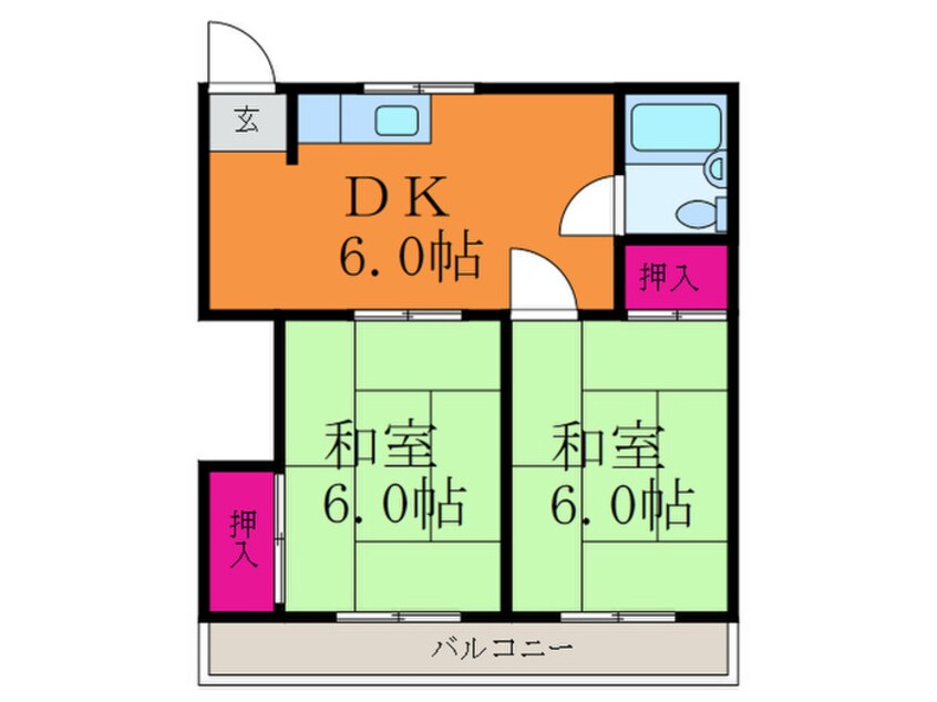 間取図 プレアール摂津鳥飼Ⅱ