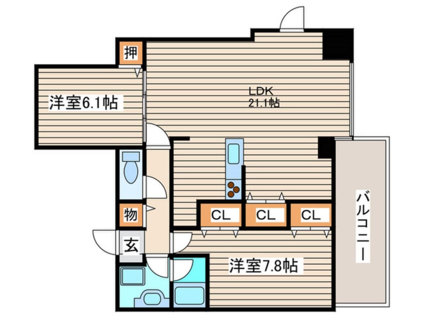 間取図 クロスレジデンス大阪新町