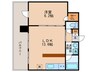 クロスレジデンス大阪新町 1LDKの間取り