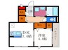 くめマンションEAST 1DKの間取り