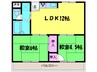 坂の久保サンシャイン 2LDKの間取り