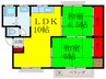 旭ケ丘コ－ポ 2LDKの間取り