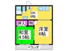 坂口ハイツＡ棟 2DKの間取り