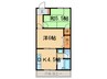 高丸マンション 2DKの間取り