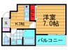 ハ－モニ－ライフ須山 1Kの間取り