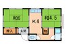 マンション芦屋の里 2Kの間取り