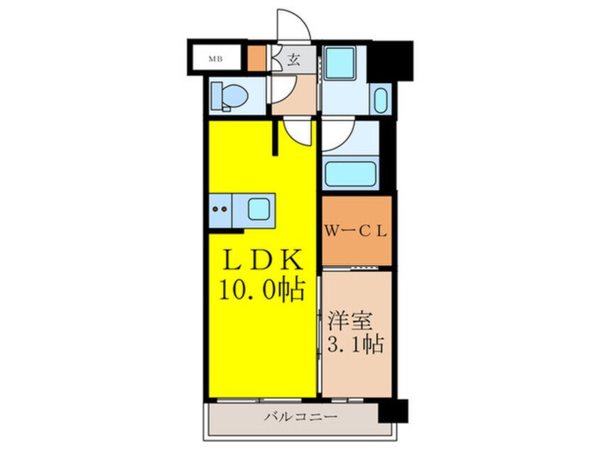 間取図 ｺﾝﾌｫﾘｱ･ﾘｳﾞ新大阪西宮原ｿﾙﾃﾗｽ