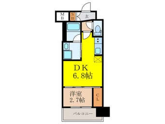 間取図 ｺﾝﾌｫﾘｱ･ﾘｳﾞ新大阪西宮原ｿﾙﾃﾗｽ