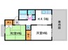 セジュール東代 2Kの間取り