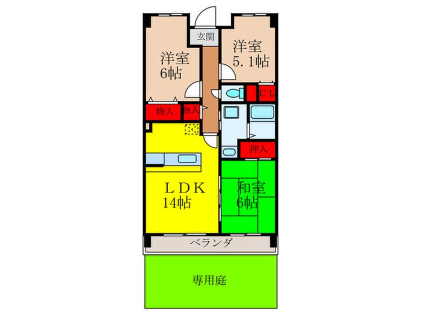 間取図 サニークレスト常福寺