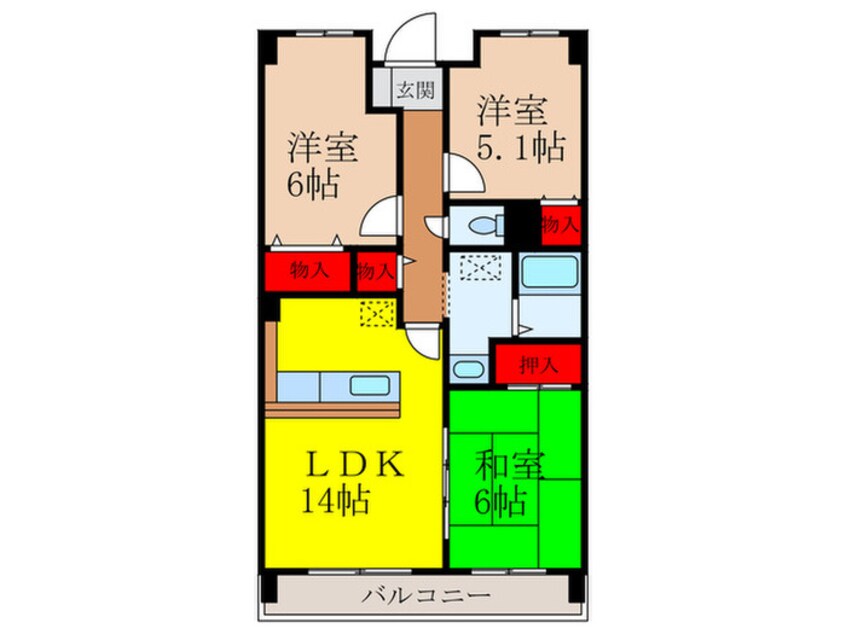 間取図 サニークレスト常福寺