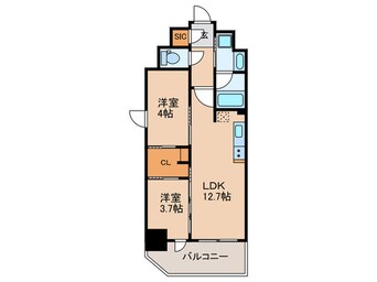 間取図 ｺﾝﾌｫﾘｱ･ﾘｳﾞ博労町一丁目Q