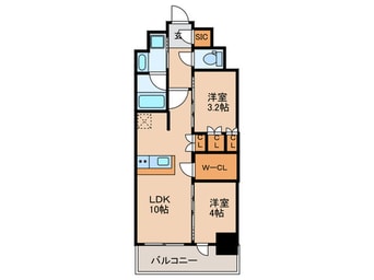 間取図 ｺﾝﾌｫﾘｱ･ﾘｳﾞ博労町一丁目Q