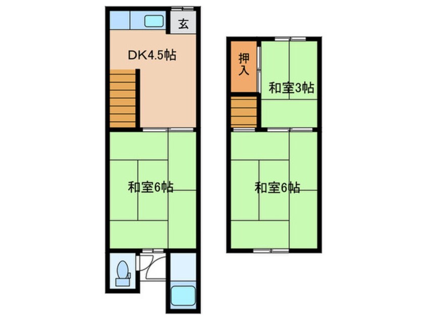 間取図 上田氏２階建貸家