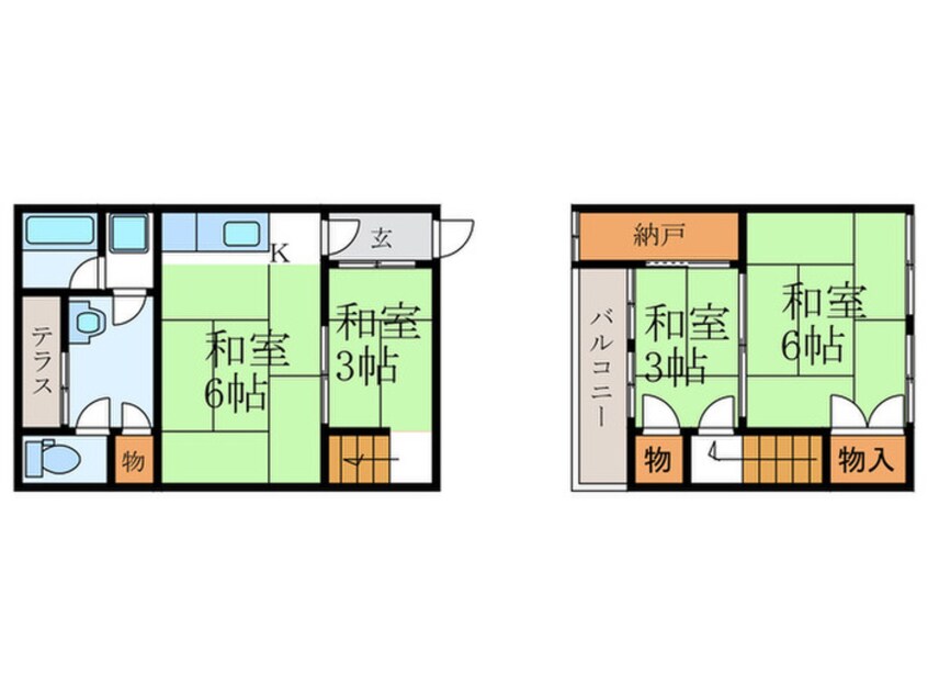 間取図 今大黒町貸家36西