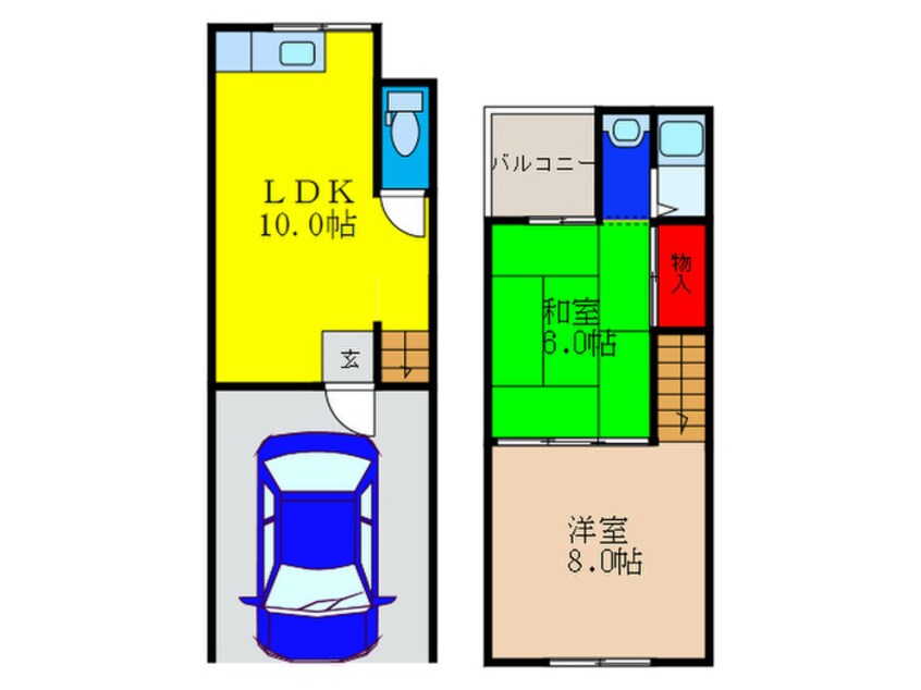 間取図 木下様連棟貸家