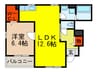 ウエストリヤン 1LDKの間取り