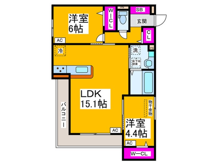 間取り図 仮）パサログランデ北長尾