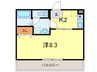 タウンコ－ト門戸 1Kの間取り