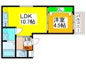 イリスコート鳳東町 1LDKの間取り