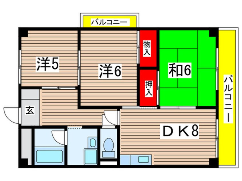 間取図 シティハイツ立花Ⅱ