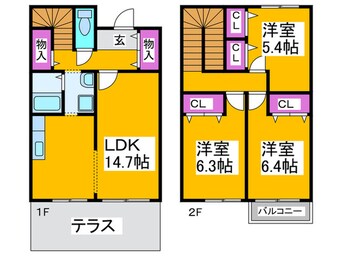 間取図 グレイシスコ－ト庭代台