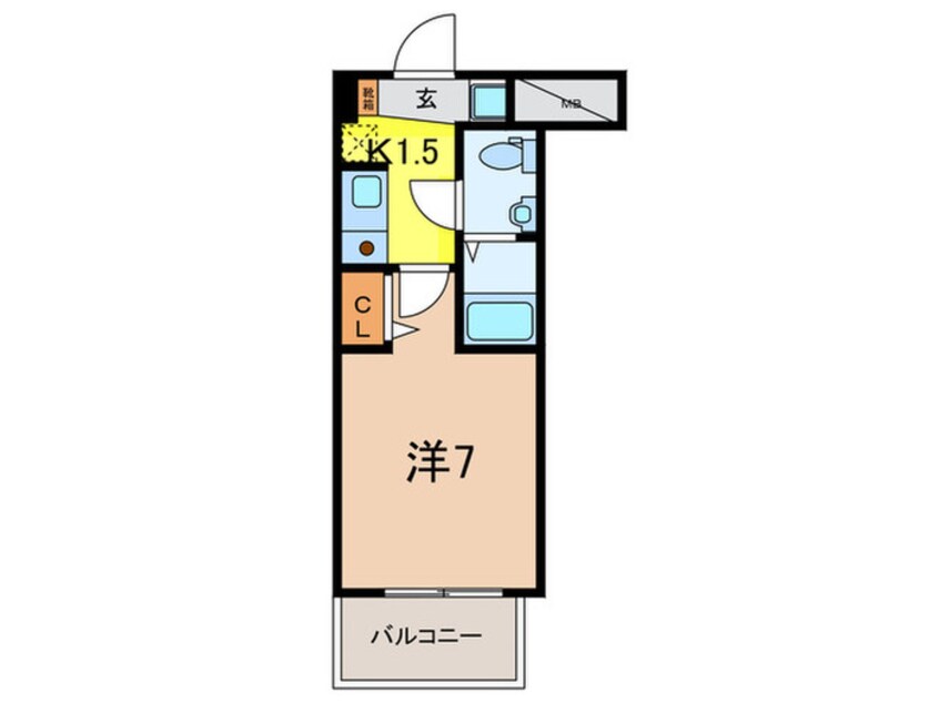 間取図 ｱｸﾛｽ神戸住吉ｽﾃ-ｼｮﾝﾌﾛﾝﾄ（406）