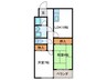 レジデンス岡崎 2LDKの間取り