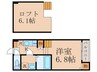 フォワード観月橋 1Kの間取り