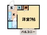 セジュール東桂 1Kの間取り