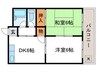 ハイツ大八木 2DKの間取り